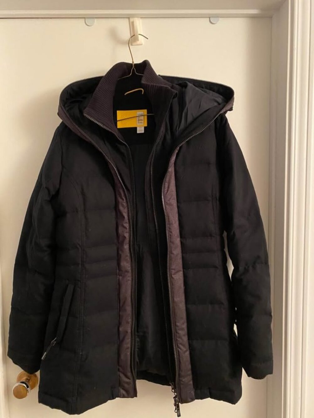 Lole Black Hooded Puffer Winter Coat Size Medium